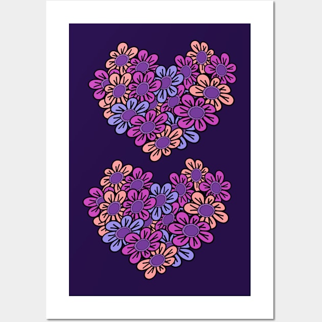 Hearts and Flowers Wall Art by DebutPages 